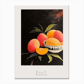 Art Deco Fruit With A Black Background Poster Canvas Print