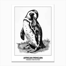 Penguin Preening Their Feathers Poster 1 Canvas Print