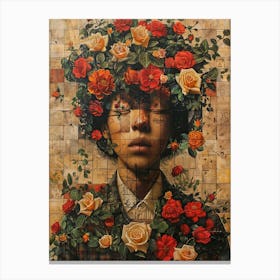 Roses On A Head Canvas Print