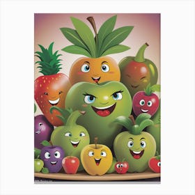 Happy Fruits Canvas Print