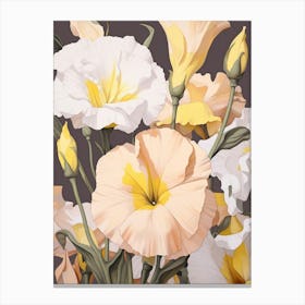 Lisianthus 3 Flower Painting Canvas Print