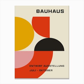 Bauhaus Minimalist Abstract Print 1 Red Canvas Print