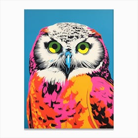 Andy Warhol Style Bird Snowy Owl 2 Canvas Print