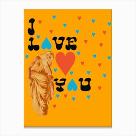 I love you - Greek Heart Design Canvas Print