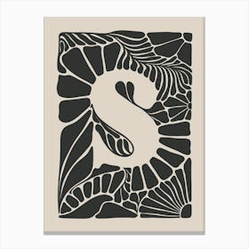 Botanical Letter S No 0759 Canvas Print