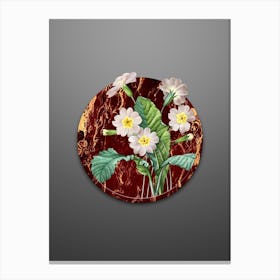 Vintage Grandiflora Botanical in Gilded Marble on Soft Gray Canvas Print