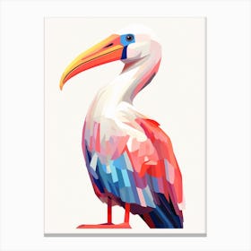 Colourful Geometric Bird Albatross 1 Canvas Print
