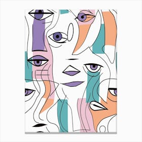 Colourful Abstract Face Illustration 5 Canvas Print