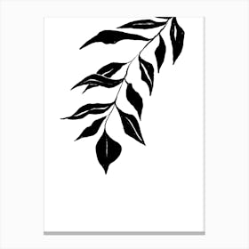 Black leafs 1 Canvas Print