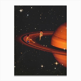 Saturn And Us Canvas Print
