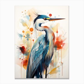 Bird Painting Collage Great Blue Heron 3 Canvas Print