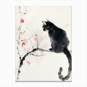 Cat On A Branch Canvas Print