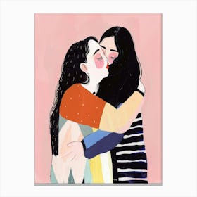 Two Women Hugging 1 Canvas Print