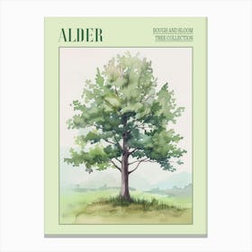 Alder Tree Atmospheric Watercolour Painting 8 Poster Canvas Print