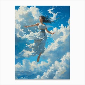 Girl In The Clouds Canvas Print