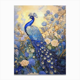 Blue Peacock Canvas Print