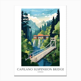 Capilano Suspension Bridge Park, Canada, Colourful 1 Travel Poster Canvas Print