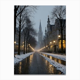 Night In Brussels Canvas Print