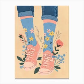 Pink Shoes And Wild Flowers 6 Canvas Print