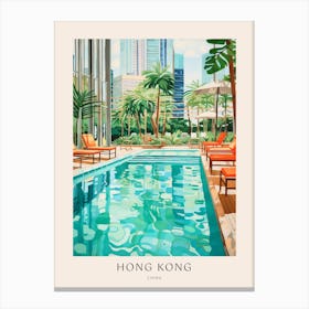 Hong Kong China 3 Midcentury Modern Pool Poster Canvas Print
