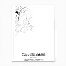 Cape Elizabeth,United States Minimalist Map Canvas Print