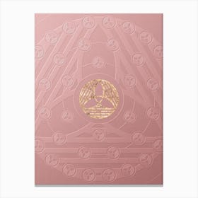 Geometric Gold Glyph on Circle Array in Pink Embossed Paper n.0045 Canvas Print