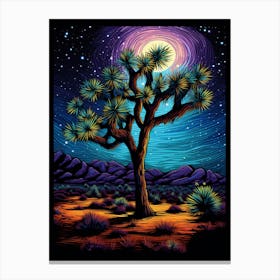 Joshua Tree At Night, Nat Viga Style (2) Canvas Print