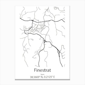 Finestrat,Spain Minimalist Map Canvas Print