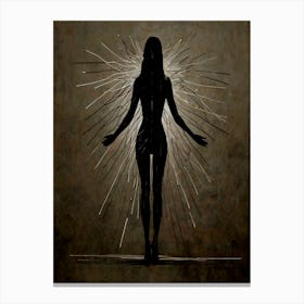 Woman With Balanced Wings Canvas Print