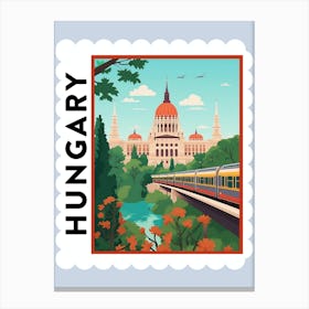 Hungary 3 Travel Stamp Poster Canvas Print