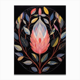 Protea 2 Hilma Af Klint Inspired Flower Illustration Canvas Print