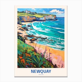 Newquay England Uk Travel Poster Canvas Print