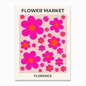 Flower Market Florence Pink Canvas Print