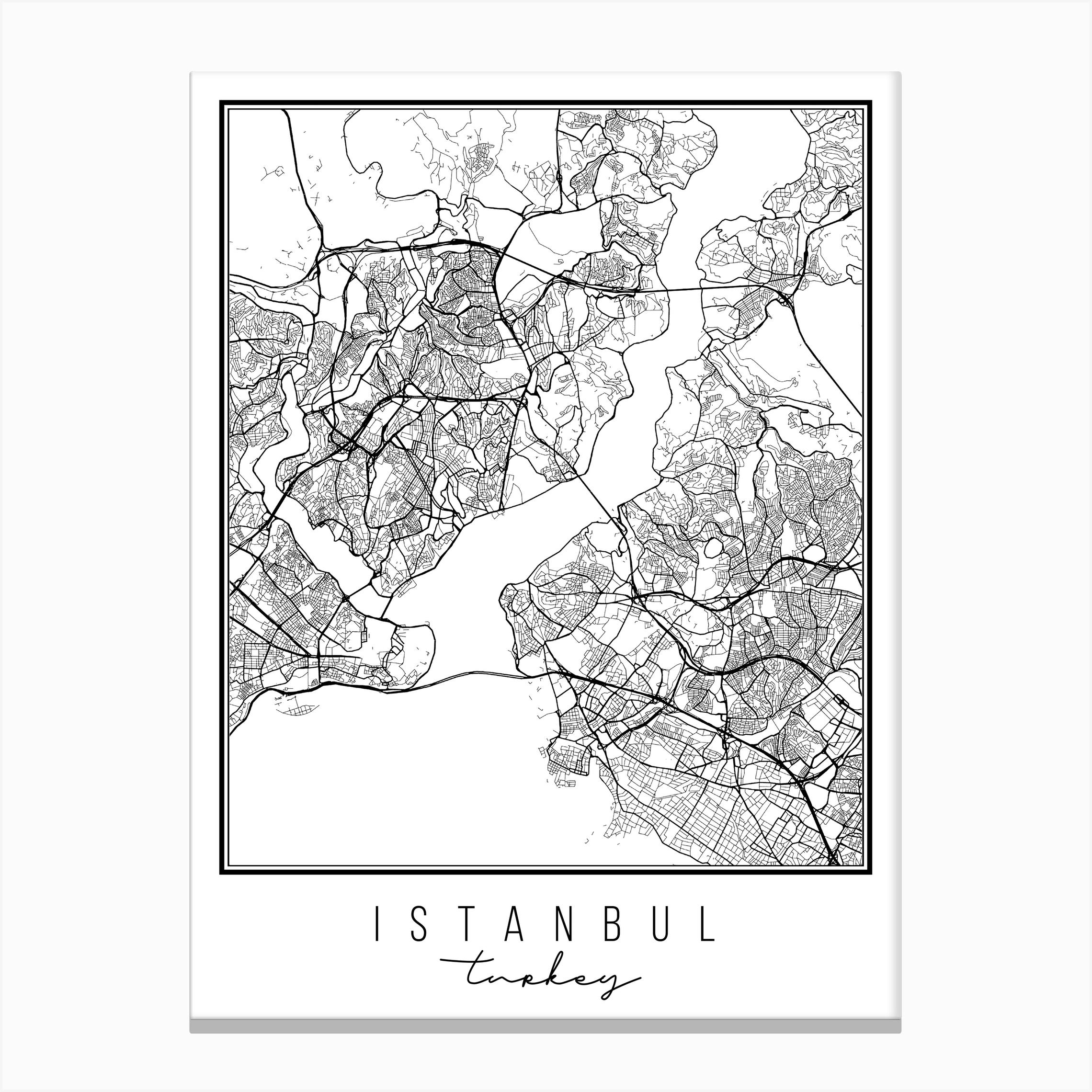 Turkey　Co　Map　Istanbul　Paper　Print　Typologie　Street　Fy　Canvas　by