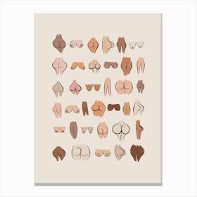 All Shapes and Sizes Boobs and Bums Print Canvas Print