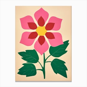 Cut Out Style Flower Art Poinsettia Canvas Print