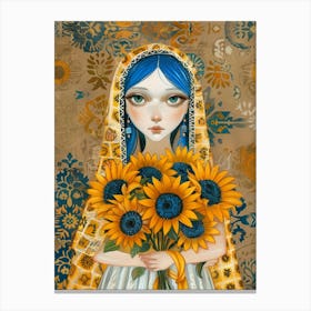 Sunflower Girl 23 Canvas Print