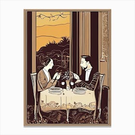 Couple At A Table Canvas Print