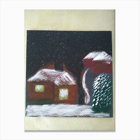 House At Night 1 Canvas Print