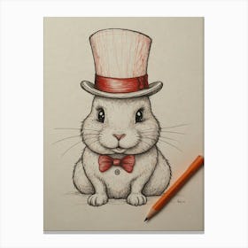 Rabbit In A Top Hat 1 Canvas Print