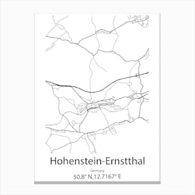 Hohenstein Ernstthal,Germany Minimalist Map Canvas Print