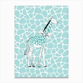 Blue Giraffe Canvas Print