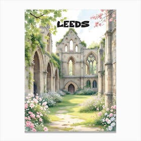 Leeds Travel Retro Vintage V 02 Canvas Print