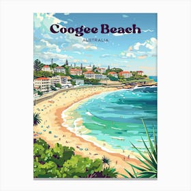 Coogee Beach Australia Holiday Travel Art Canvas Print