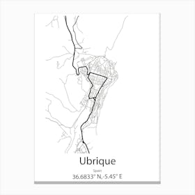 Ubrique,Spain Minimalist Map Canvas Print