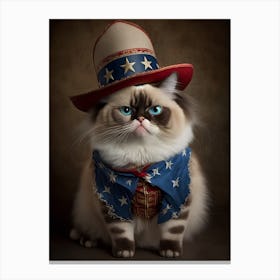 Cute Cat British Longhair Portrait Canvas Print