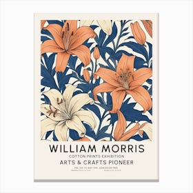 William Morris Style Art Exhibition Lily Flower Canvas Print