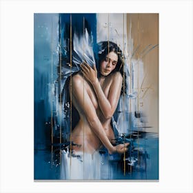 Sexy Naked Woman, Erotic Oil Painting #8 Canvas Print