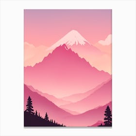 Misty Mountains Vertical Background In Pink Tone 73 Canvas Print