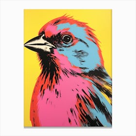 Andy Warhol Style Bird Cowbird 2 Canvas Print